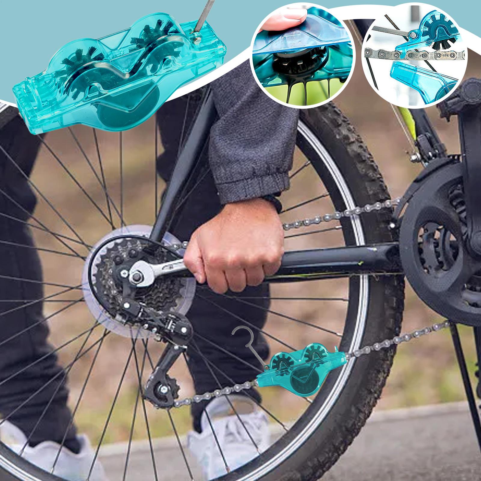 Cycling In City - Fahrradkettenreiniger Fahrradzubehör mit 360-Grad-Bürsten Fahrradgetriebereiniger Kettenreinigungswerkzeug