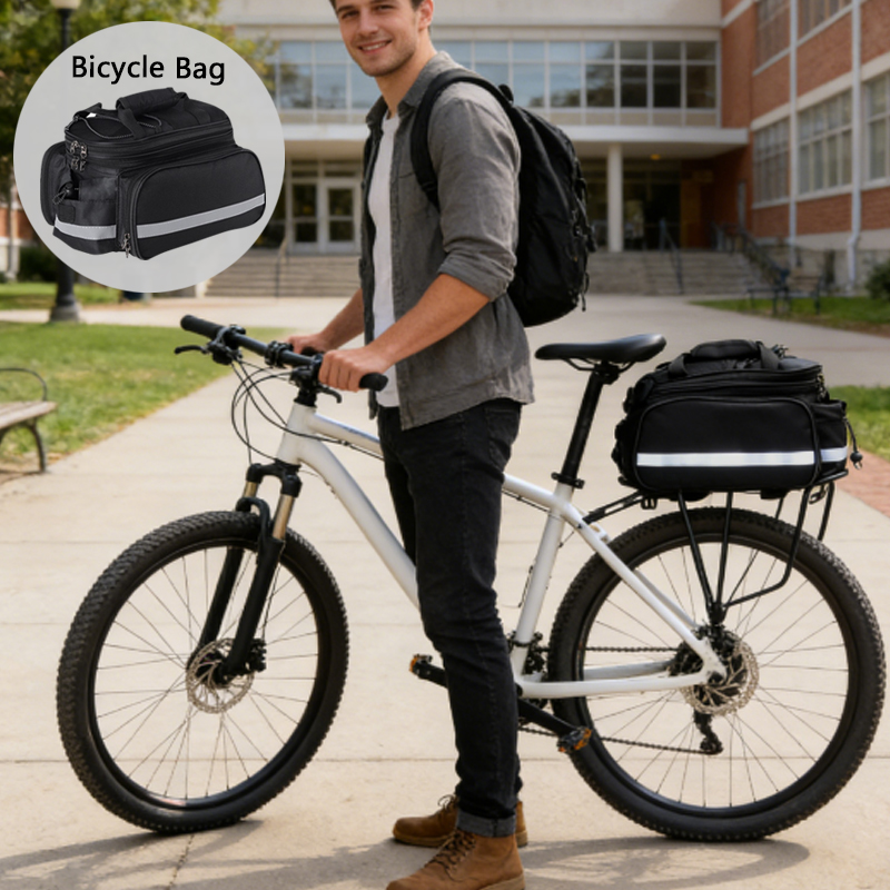 Cycling Commute Rain - 1 Stück Fahrrad-Gepäckträgertasche Fahrrad-Rückträger-Satteltasche mit Regenschutz