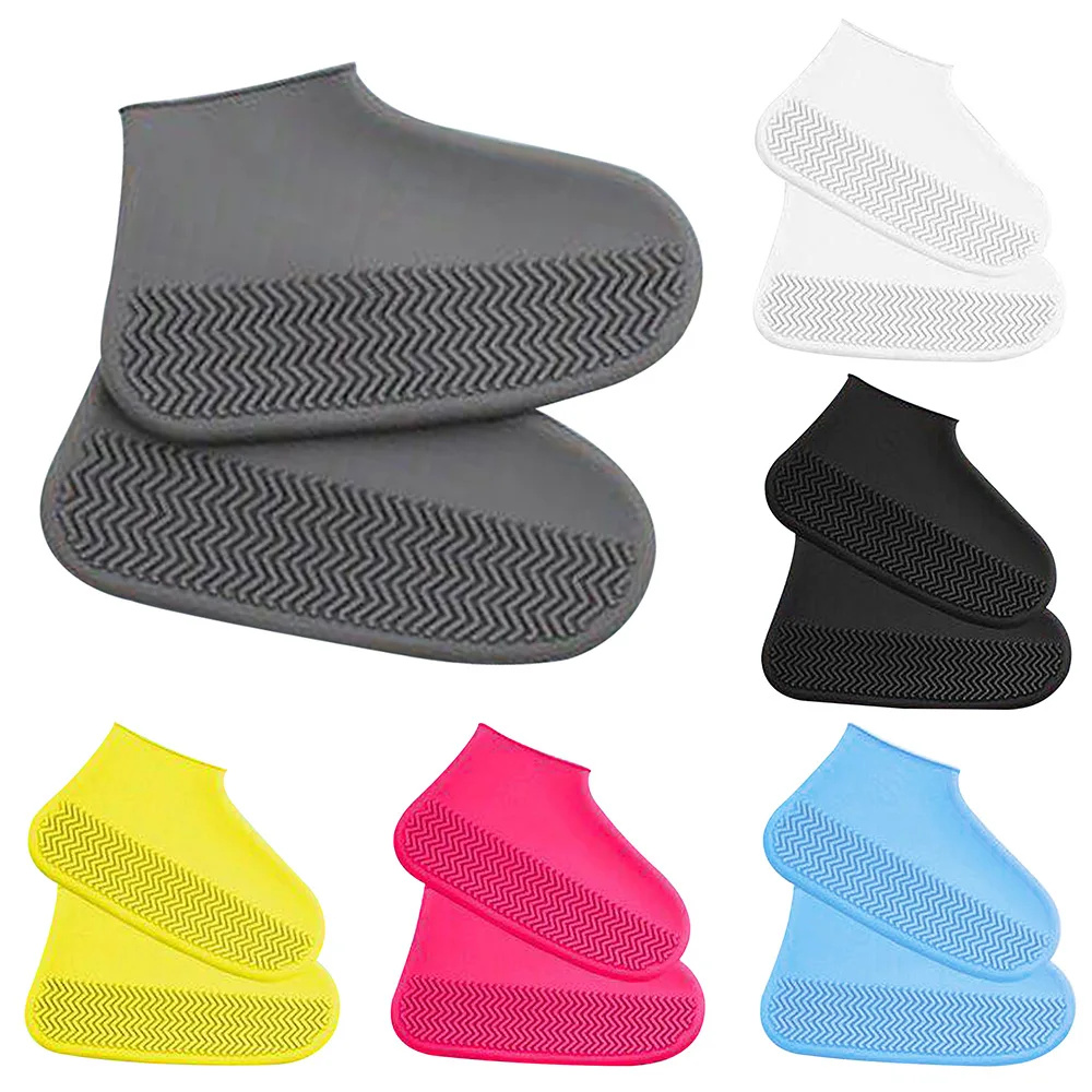 Cycling Shoes For Commute - 1 Paar wiederverwendbare Gummi-Regenstiefel-Überschuhe, wasserdichte, rutschfeste